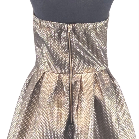 Charlotte Russe party dress metallic gold color strapless Size: M - Picture 4 of 6